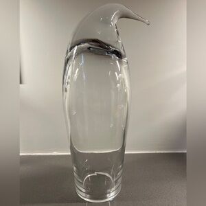 Vintage Blenko Clear Glass Penguin Don Shepard Blown Glass Art